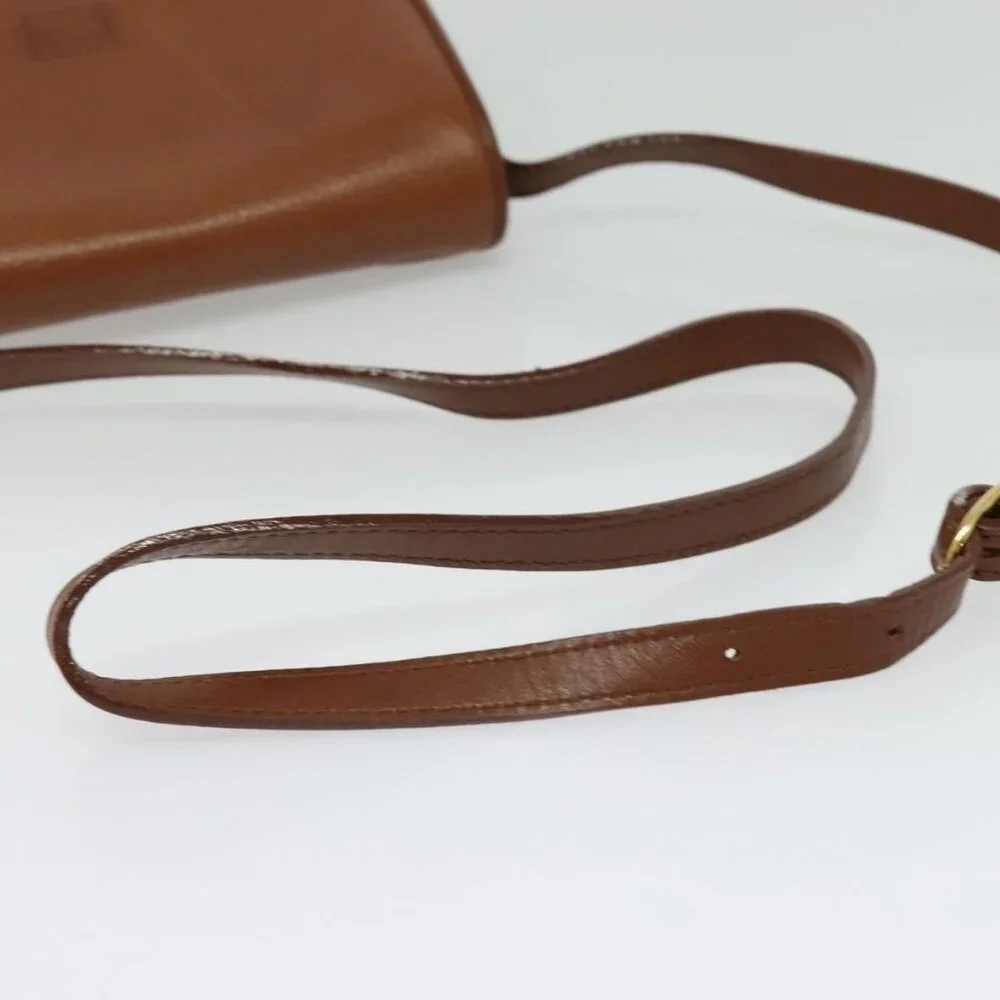 Authentic Burberrys Shoulder Bag Leather Brown Gold - Picture 14 of 16